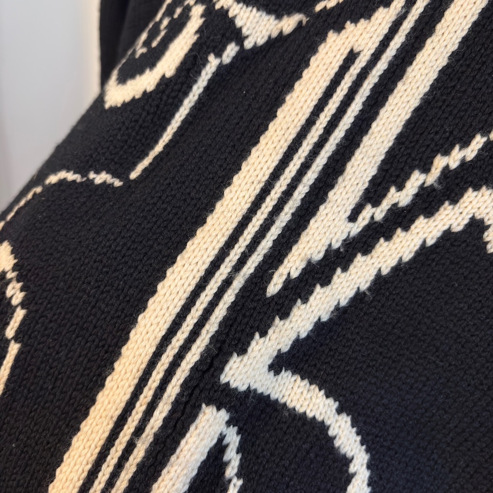 Christopher Kane Black Crewneck Sweater with White Intarsia 'K' - Picture 3 of 6